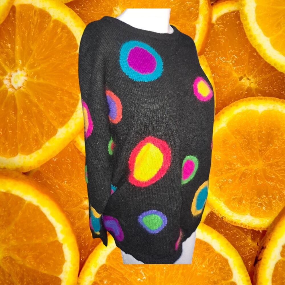 Rafaella Women's Black Rabbit & Lambswool Retro Shape Sweater Size M